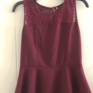 Burgundy flare out blouse